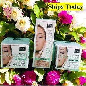 Dead Sea Collection Collagen Facial Serum & Day Cream & Night Cream 1.69oz 12837